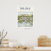 "The Cruz" Het Uitzicht van Santa Cruz, CA Poster (Keuken)