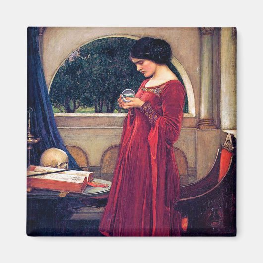 The Crystal Ball, John William Waterhouse Magneet (Voorkant)