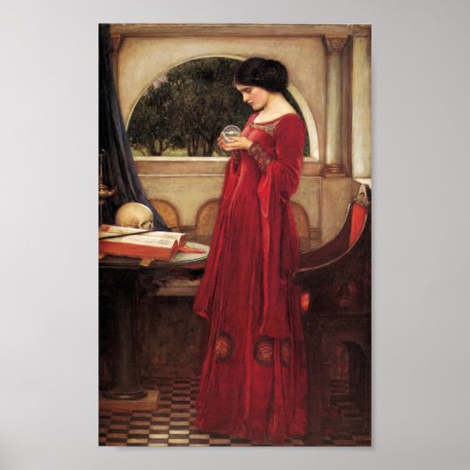 The Crystal Ball [John William Waterhouse] Poster (Voorkant)