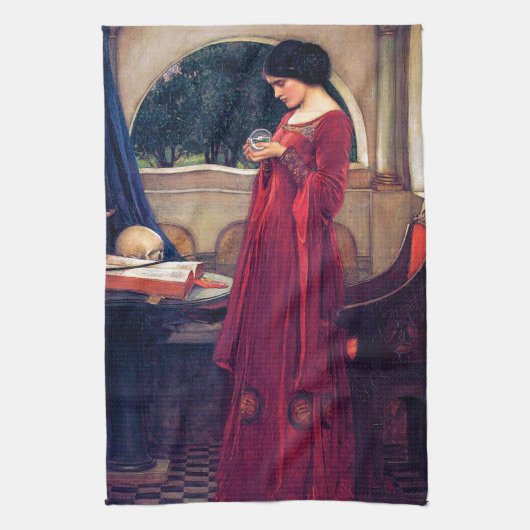 The Crystal Ball, John William Waterhouse Theedoek (Verticaal)