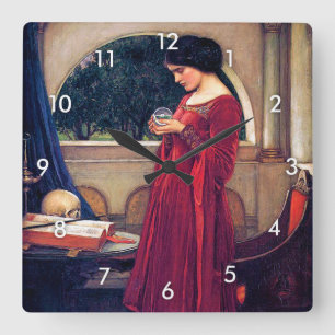 The Crystal Ball, John William Waterhouse Vierkante Klok