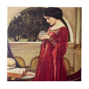 "The Crystal Ball" Pre-Raphaelite keramische Tegel Tegeltje