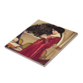 "The Crystal Ball" Pre-Raphaelite keramische Tegel Tegeltje (Zijkant)