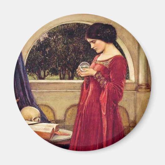 "The Crystal Ball" van John William Waterhouse Magneet (Voorkant)