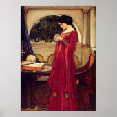 "The Crystal Ball" van John William Waterhouse Poster (Voorkant)