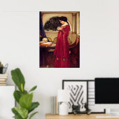 "The Crystal Ball" van John William Waterhouse Poster (Thuiskantoor)