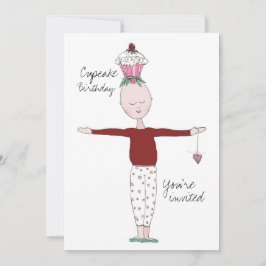 The Cupcake Birthday Invitation Sjabloon Kaart