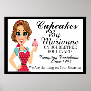 The Cupcake Lady, bakkerij, Catering Business Post Poster