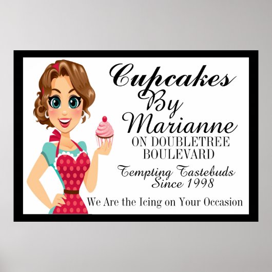 The Cupcake Lady, bakkerij, Catering Business Post Poster (Voorkant)