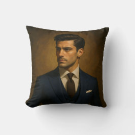 The Curator — Luxury Masculine Portrait Accent Pil Kussen