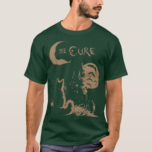 The Cure Cat Moon 90s Alt Indie Rock band For Men  T-shirt (Voorkant)