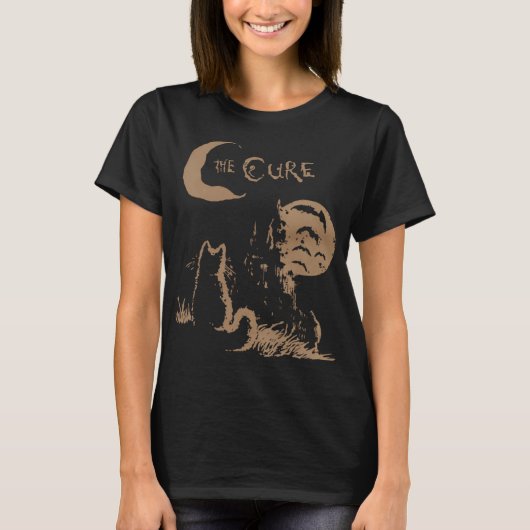 The Cure Cat Moon 90S Alt Indie Rock Band For Men T-shirt (Voorkant)