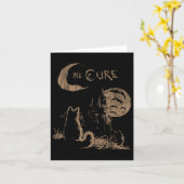 The Cure Cat Moon Funny The Cure Cat Lover Kaart (Gele Bloem)