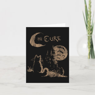 The Cure Cat Moon Funny The Cure Cat Lover Kaart