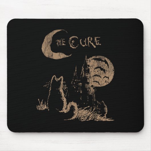 The Cure Cat Moon Funny The Cure Cat Lover Muismat (Voorkant)