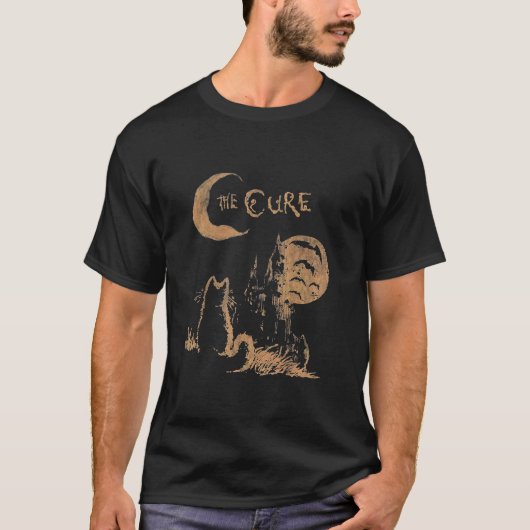 The Cure Cat Moon T-Shirt met lange mouwen (Voorkant)
