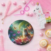 The Curious Cat & Her Butterflies Papieren Bordje (Feest)