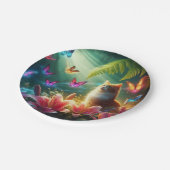 The Curious Cat & Her Butterflies Papieren Bordje (Gekanteld)