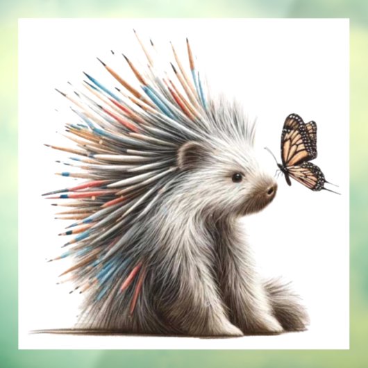 "The Curious Prickler" Waterverf Porcupine Decal (Vel 3)