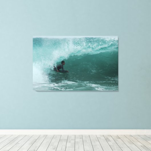 The Curl, Wedge, Newport Beach, Californië Canvas Afdruk (Insitu (Houten vloer))