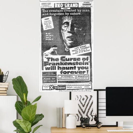 "The Curse of Frankenstein" (1957) ad Poster (Thuiskantoor)
