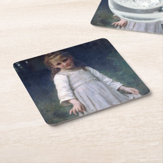 The Curtsey, Bouguereau Kartonnen Onderzetters (Schuin)