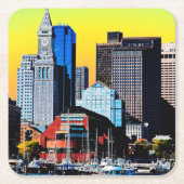 The Custom House Boston USA Poster Card Magnet Kartonnen Onderzetters (Voorkant)
