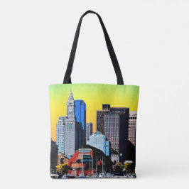 The Custom House Boston USA Poster Card Magnet Tote Bag