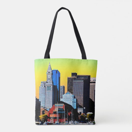 The Custom House Boston USA Poster Card Magnet Tote Bag (Achterkant)
