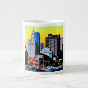The Custom House Boston USA Poster Kaart Grote Koffiekop