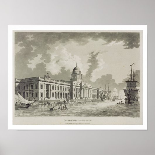 The Custom House, Dublin, 1792 (graving) Poster (Voorkant)
