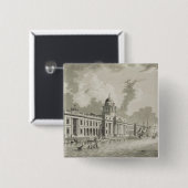 The Custom House, Dublin, 1792 (graving) Vierkante Button 5,1 Cm (Voorkant /achterkant)