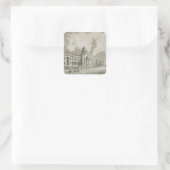 The Custom House, Dublin, 1792 (graving) Vierkante Sticker (Tas)