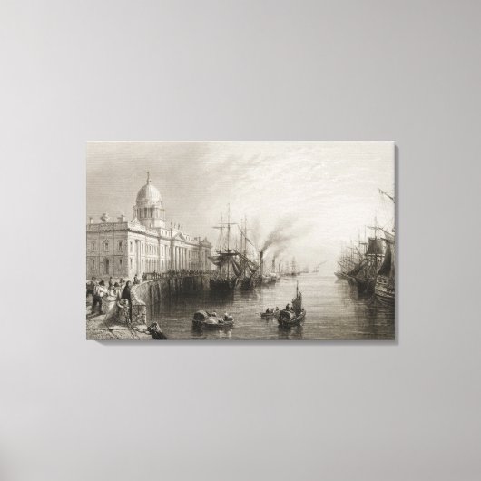 The Custom House, Dublin Canvas Afdruk (Voorkant)