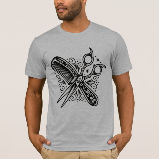 The Cut & Craft | Traditionele Barbier Flash T-shi T-shirt (Voorkant)