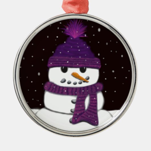 The Cute Armless Snowman Metalen Ornament (Voorkant)