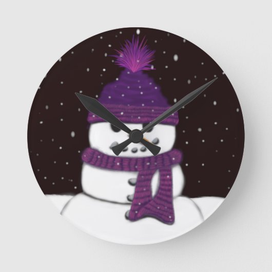 The Cute Armless Snowman Ronde Klok (Voorkant)