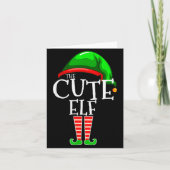 The Cute Elf Group Matching Family Christmas  Kaart (Voorkant)