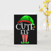 The Cute Elf Group Matching Family Christmas  Kaart (Gele Bloem)