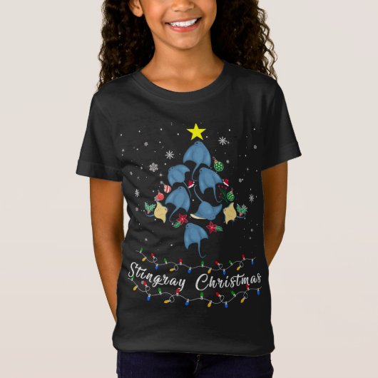 The Cute Stingray kerstboom Pajama Matching Co T-shirt (Voorkant)