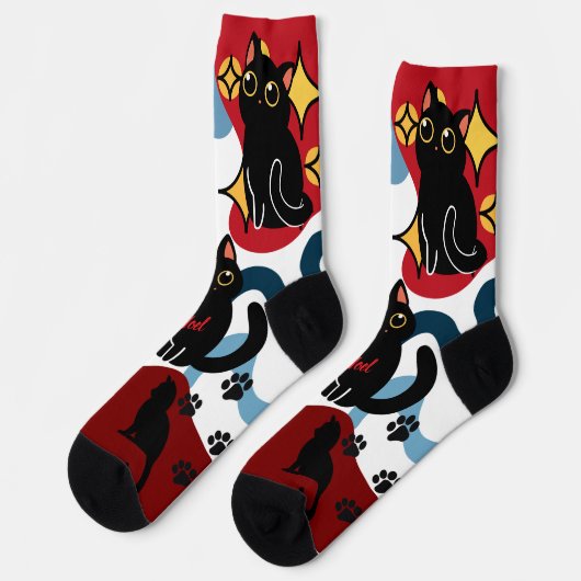 The Cutest Black Cat Socks - Black Cat Gift Sokken (Links)