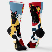 The Cutest Black Cat Socks - Black Cat Gift Sokken (Gebogen)