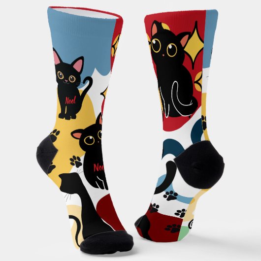 The Cutest Black Cat Socks - Black Cat Gift  Sokken (Gebogen)