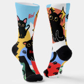 The Cutest Black Cat Socks - Black Cat Gift Sokken (Gebogen)