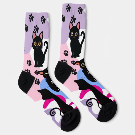 The Cutest Black Cat Socks - Black Cat Gift Sokken (Rechts)