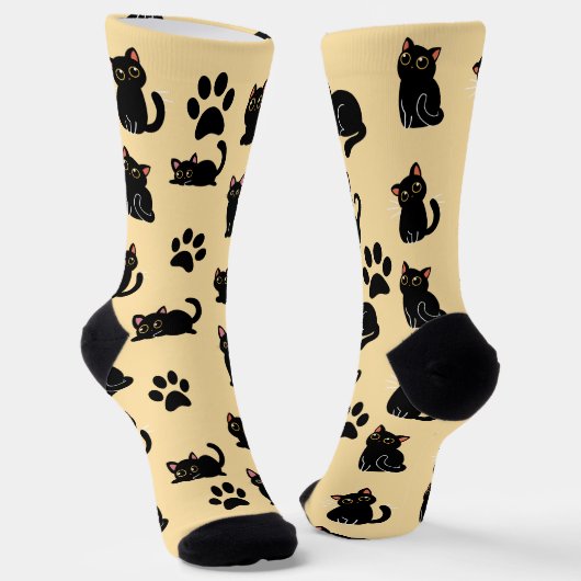 The Cutest Black Cat Socks Gift for Cat Lovers Sokken (Gebogen)