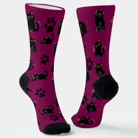 The Cutest Black Cat Socks Gift for Cat Lovers Sokken (Gebogen)