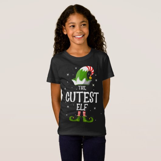 The Cutest Elf Family Matching Group Kerstmis T-shirt (Voorkant volledig)