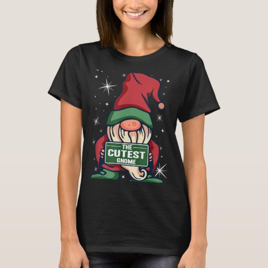 The Cutest Gnome Xmas Elf Matching Family Christma T-shirt (Voorkant)