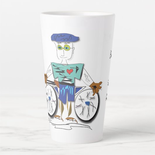 The Cyclist' - Life's Next Big Adventure Latte Mok (Voorkant)